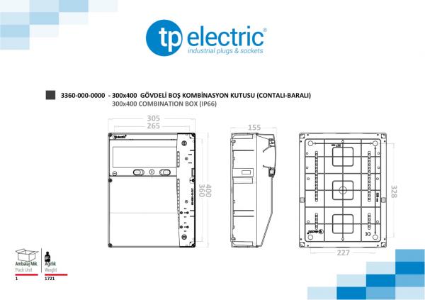 Stromverteiler Leergehäuse IP66 - 15 Module